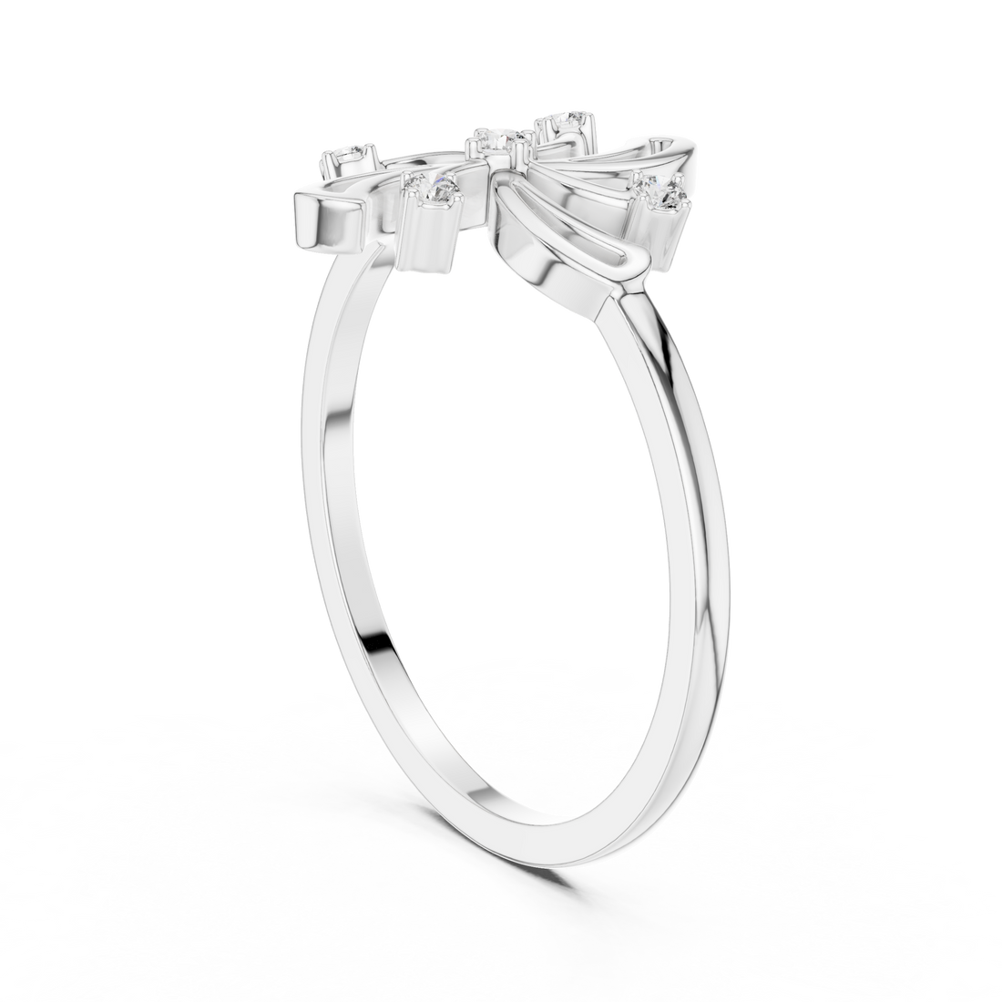 DR-6236 - Fashion Round Ring - White Gold
