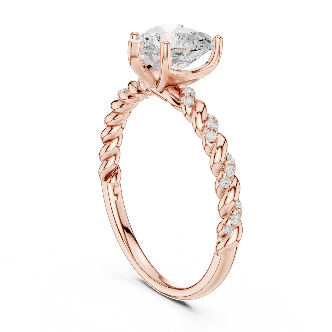 DDLR-396 - Solitaire Heart Ring - White Gold