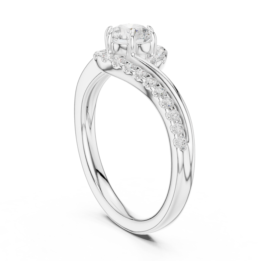 DDLR-594 - Bypass Round Ring - White Gold