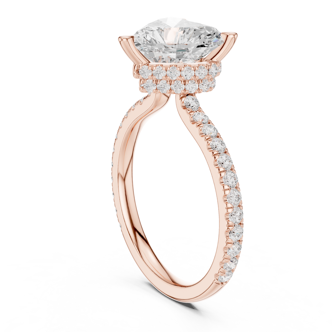 DDLR-1018 - Solitaire Heart Ring - White Gold