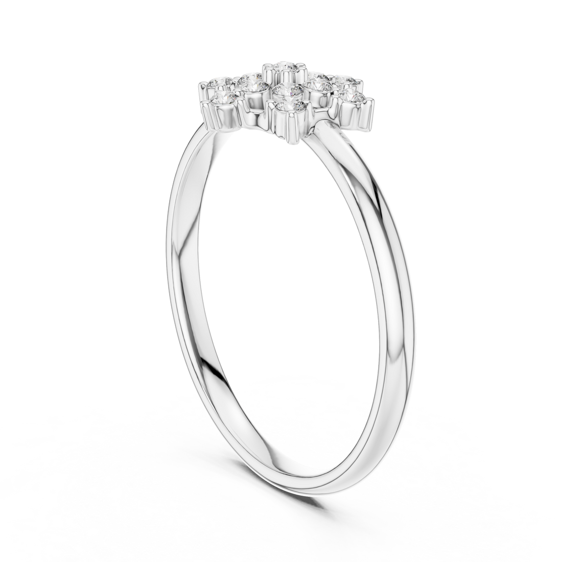 1 (430) - Fashion Round Ring - White Gold