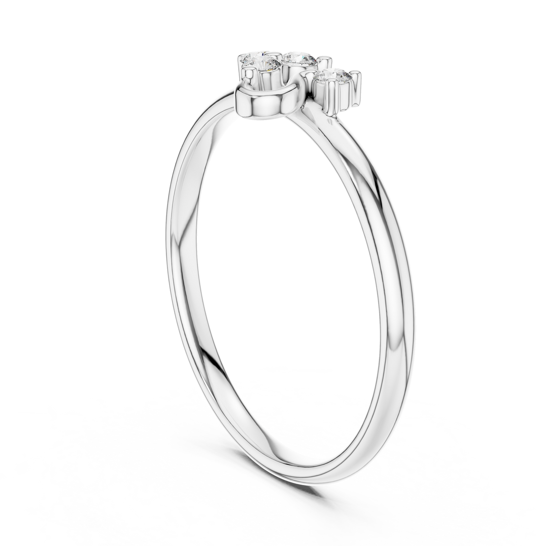 1 (360) - Fashion Round Ring - White Gold