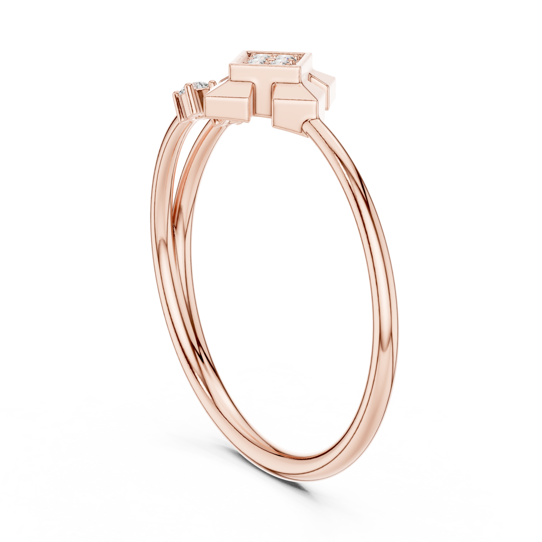 1 (213) - Fashion Round Ring - White Gold