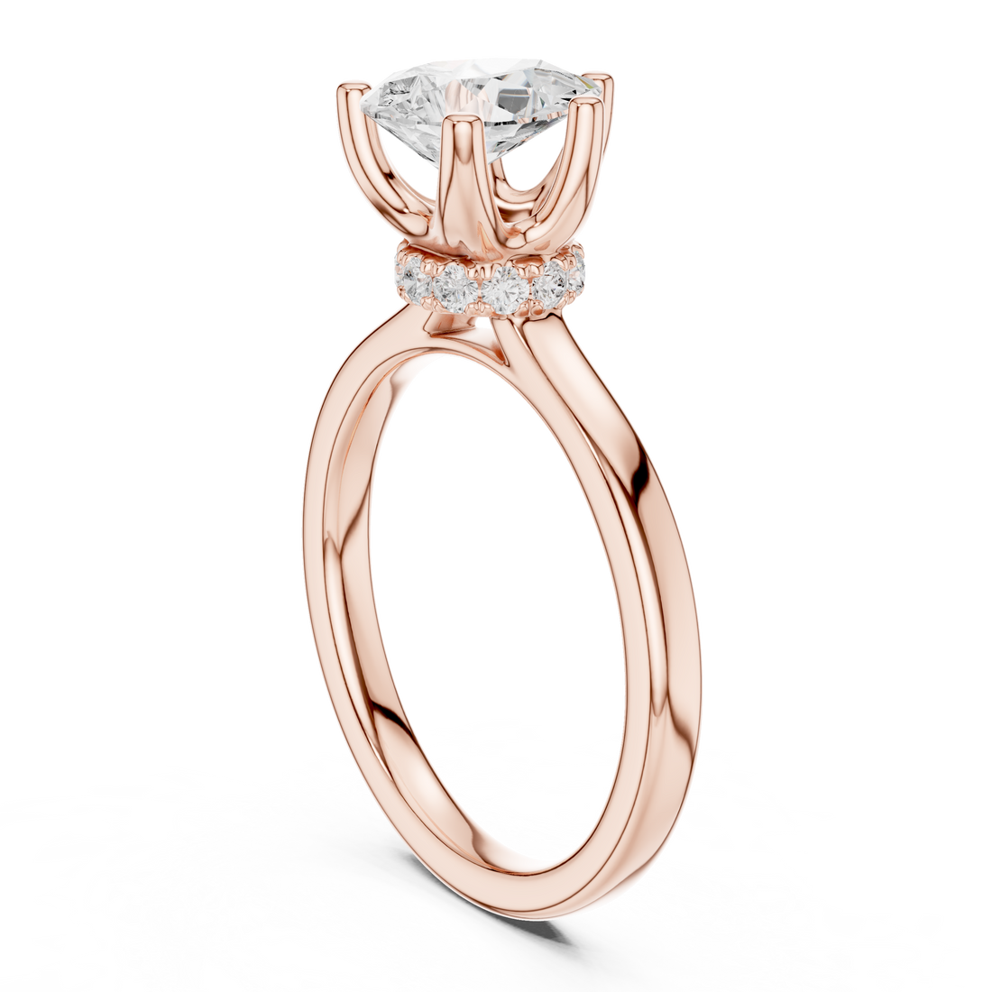 DDLR-176 -PE - Solitaire Pear Ring - White Gold