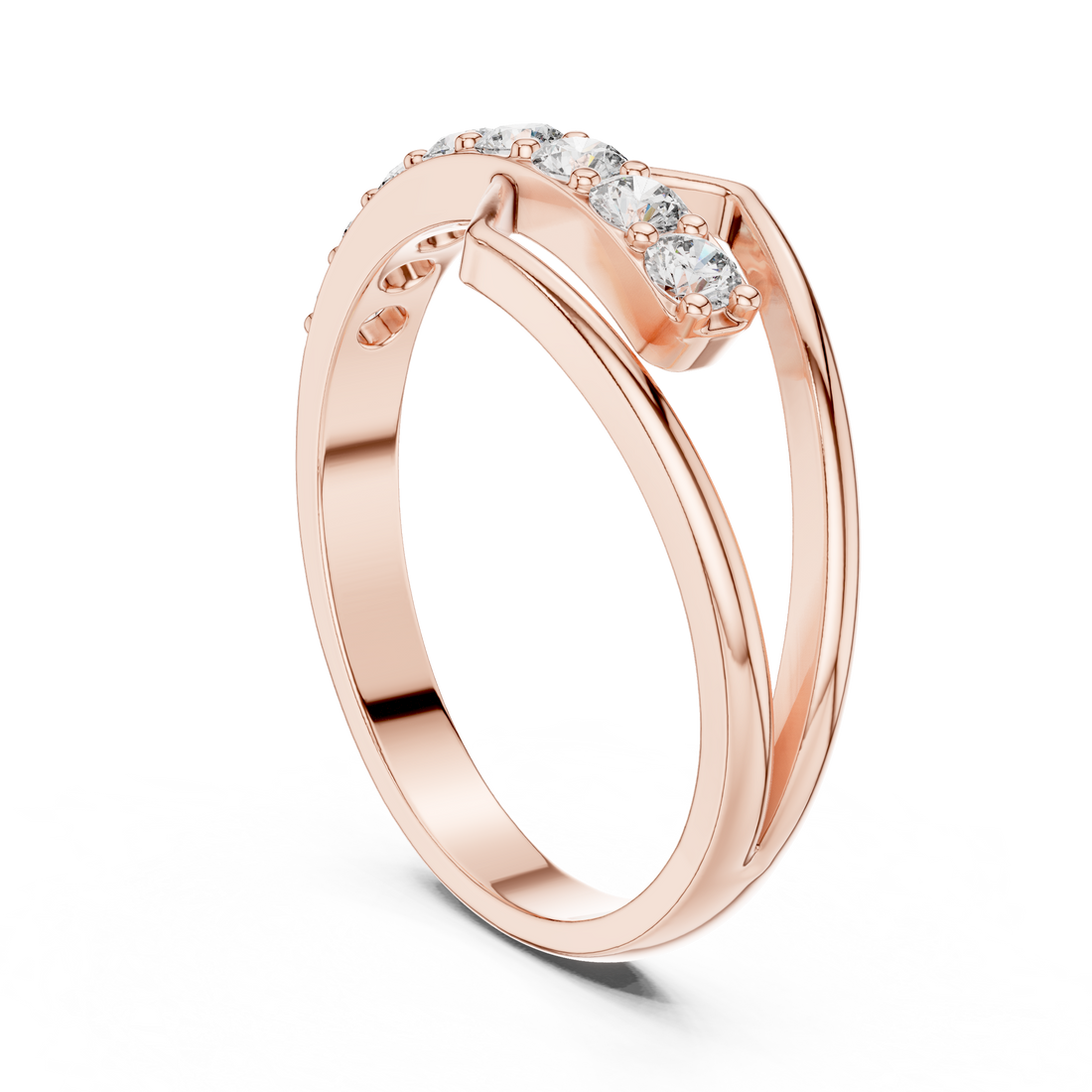 HLR-107 - Bypass Round Ring - White Gold