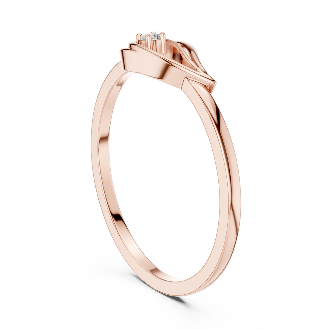 DR-6177 - Fashion Round Ring - White Gold