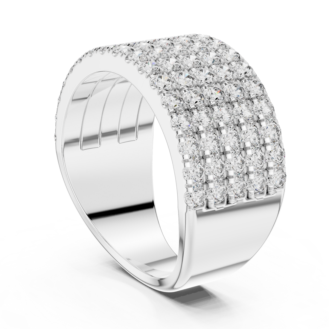 03 - Fashion Round Ring - White Gold