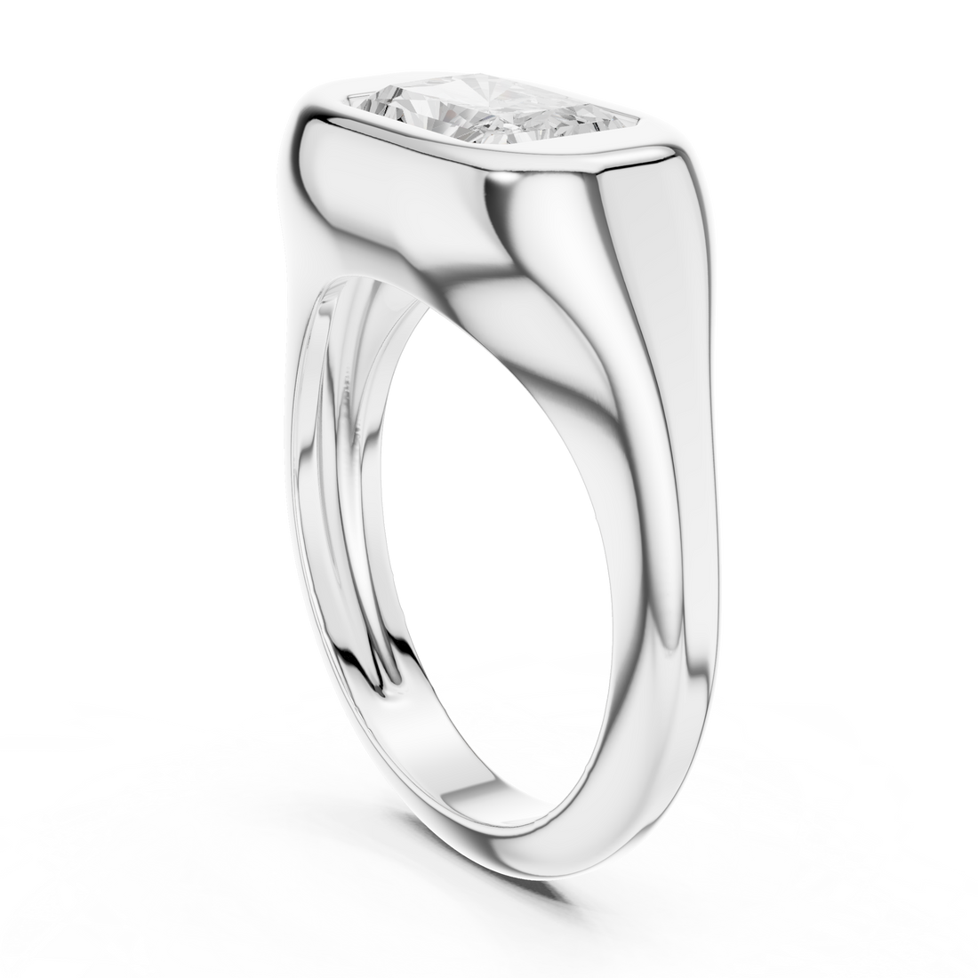 DDLR-093-RA - Solitaire Radiant Ring - White Gold