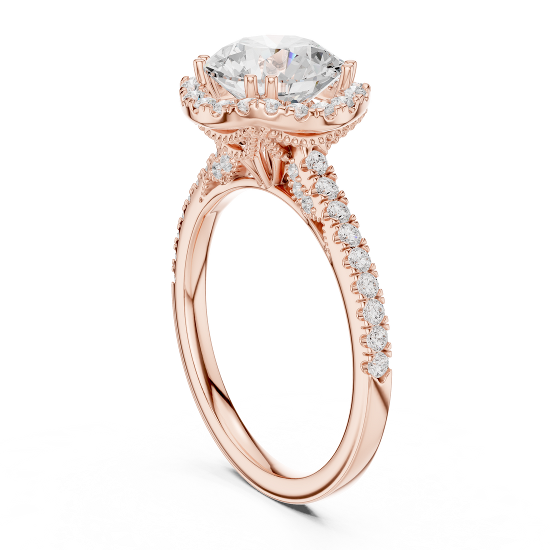 DDLR-255 - R00846-RD(001) - Halo Round Ring - White Gold
