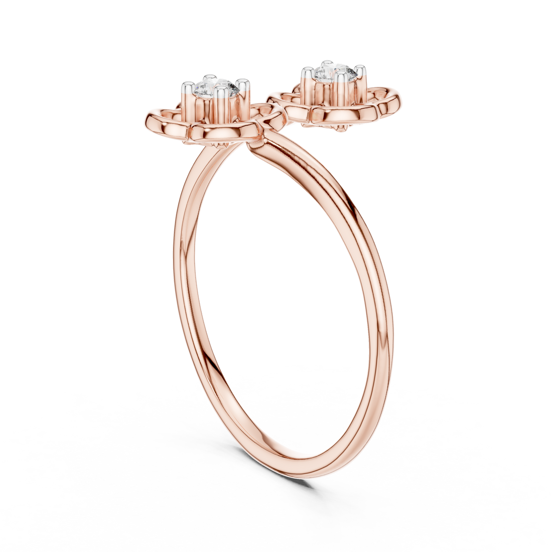 12#10027@L - Bypass Round Ring - White Gold