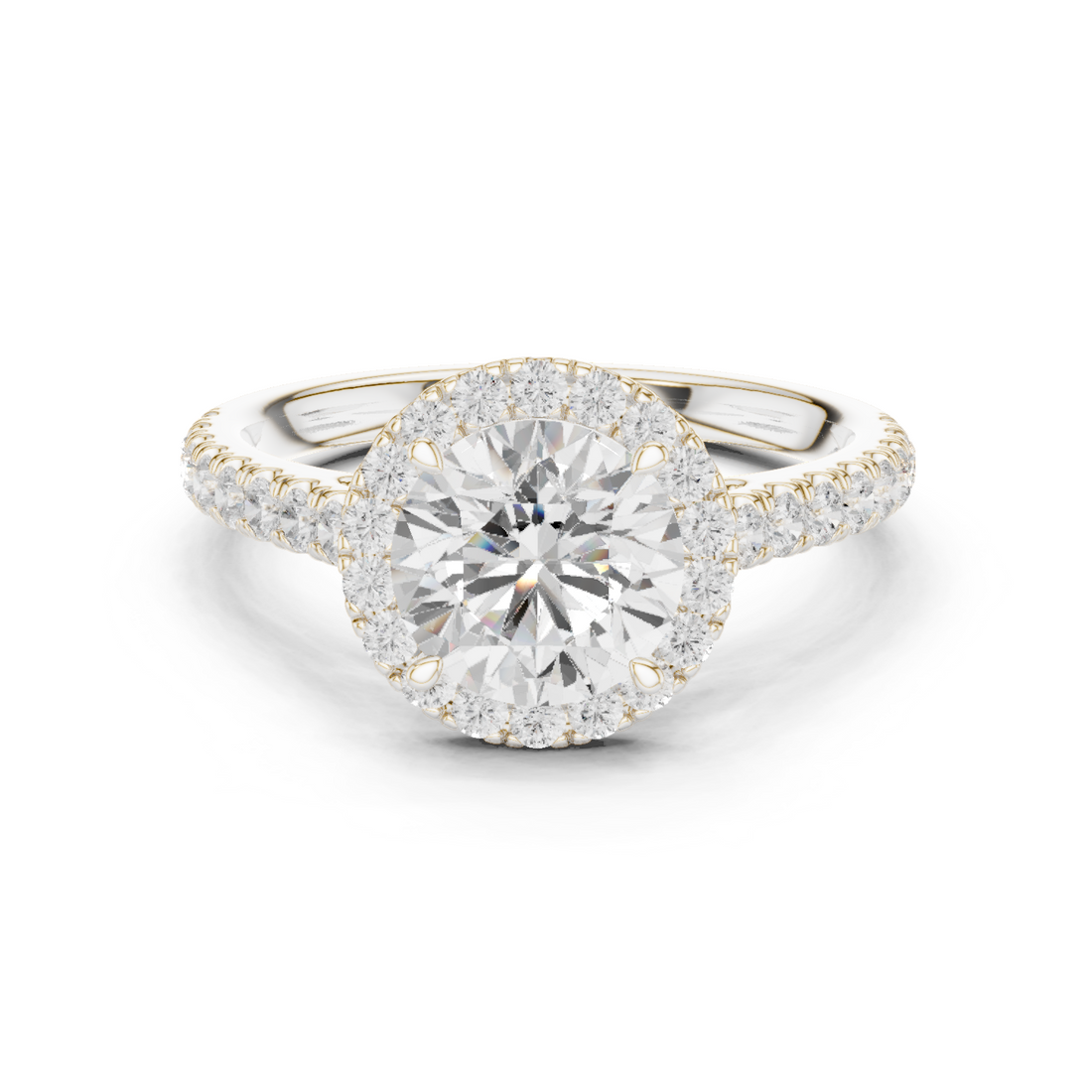Halo Ring - Round | DDLR-118-RD - White Gold
