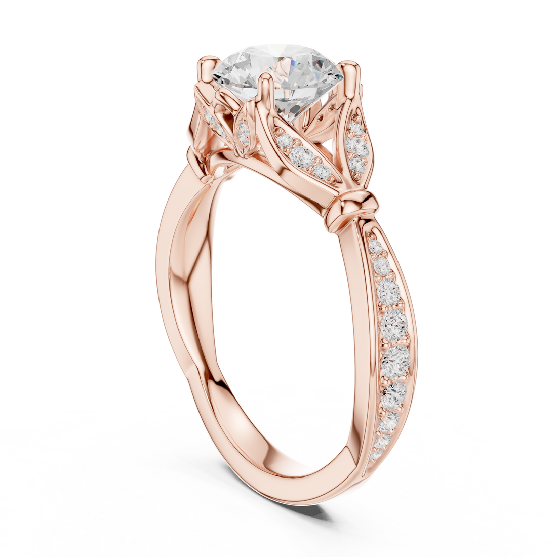 DDLR-257 - RD - Vintage Round Ring - White Gold