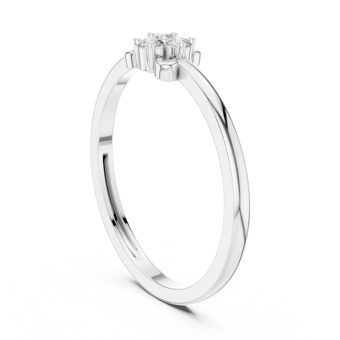 LR-01 (92) - Fashion Round Ring - White Gold