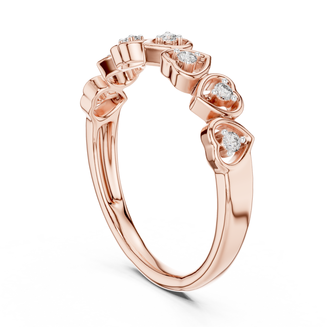 12#10058@L - Fashion Round Ring - White Gold