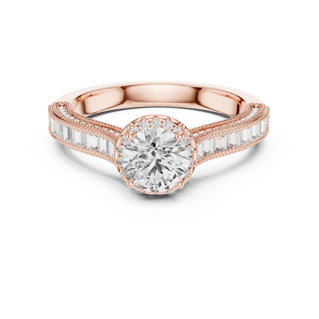Vintage Ring - Round | LR-0206 - Rose Gold