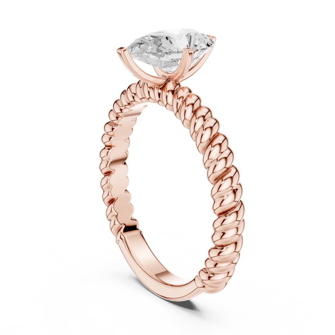DDLR-1081 - Solitaire Pear Ring - White Gold