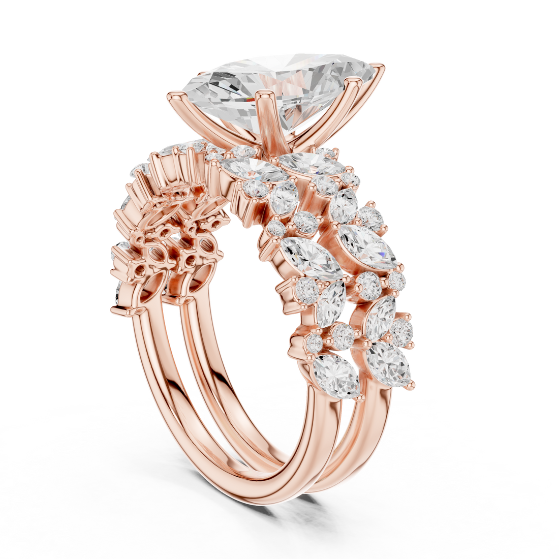 DDLR-443-MQ - Solitaire Marquise Ring - White Gold