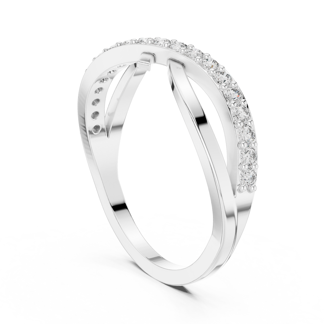 9#10067L - Bypass Unknown Ring - White Gold