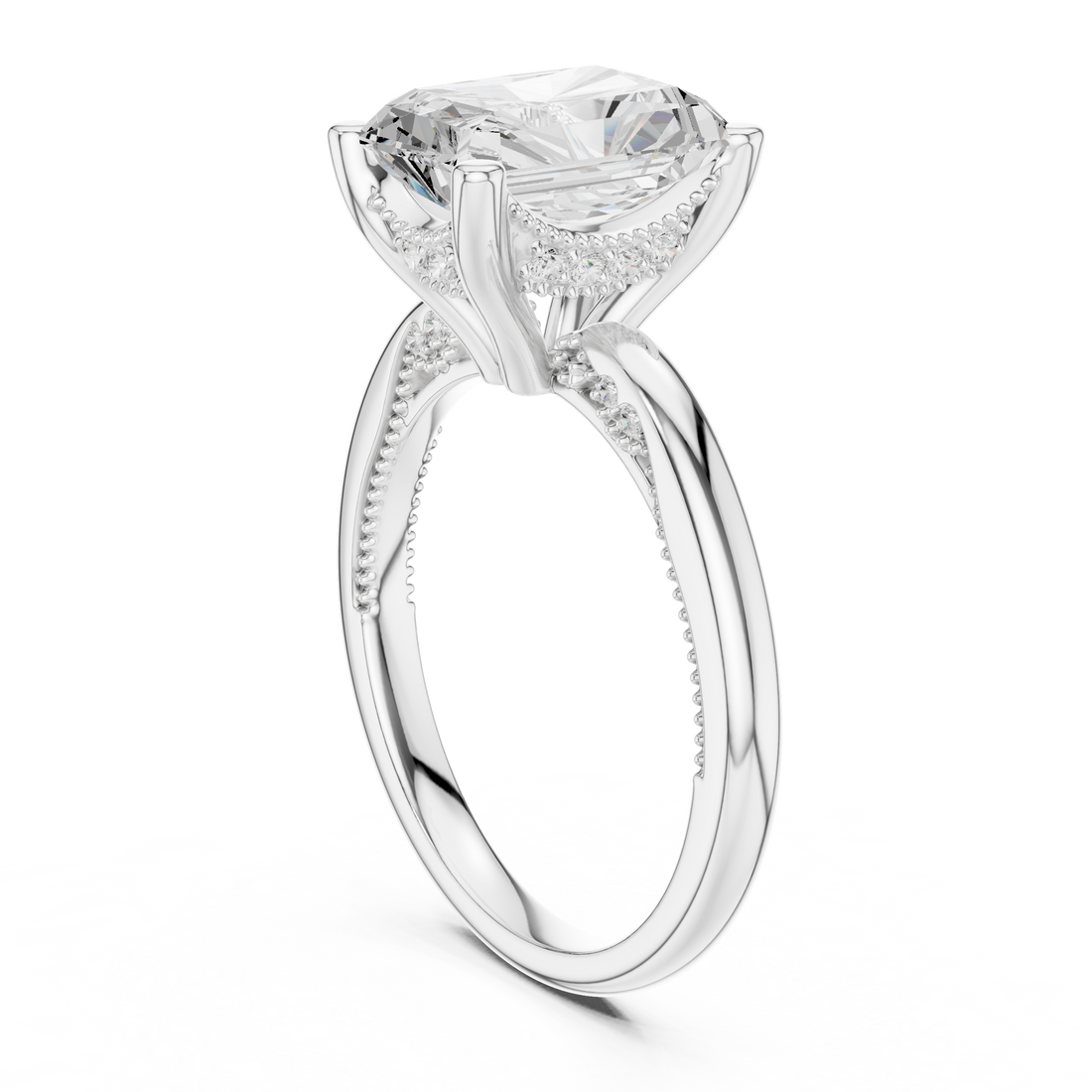 DDLR-175 - RA - Solitaire Radiant Ring - White Gold