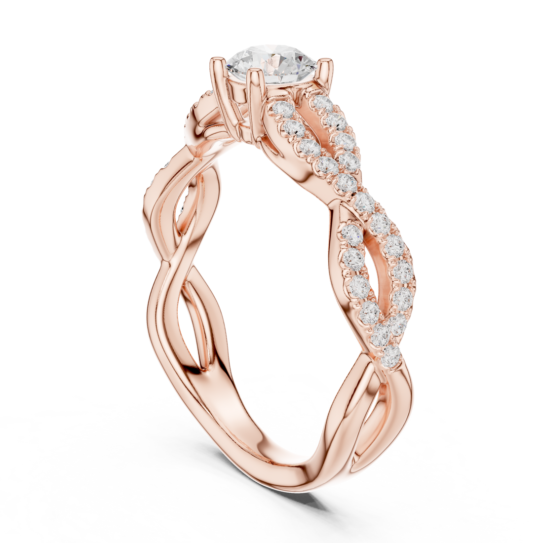 LR-0316 - Solitaire Round Ring - White Gold