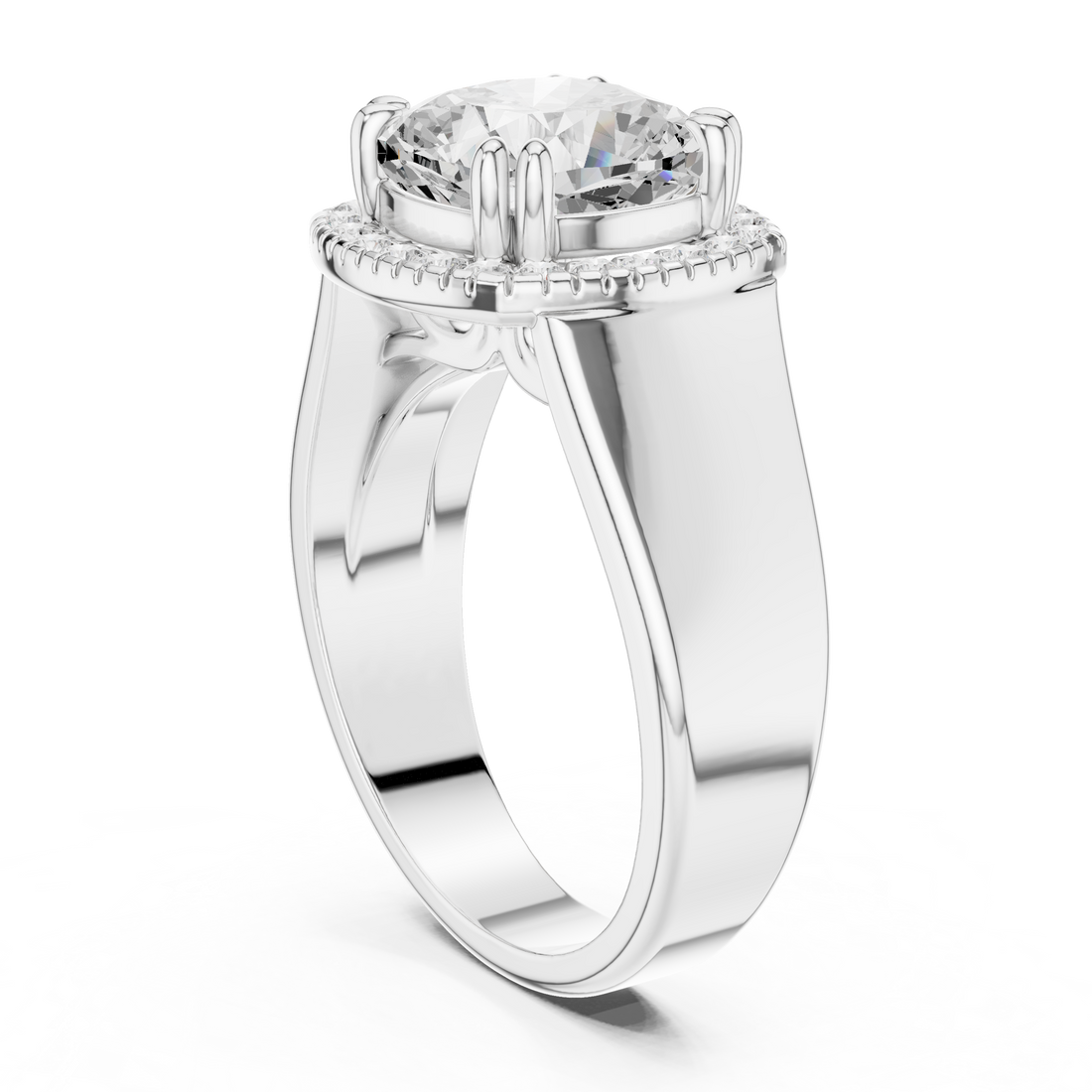 DDLR-362 - Halo Cushion Ring - White Gold