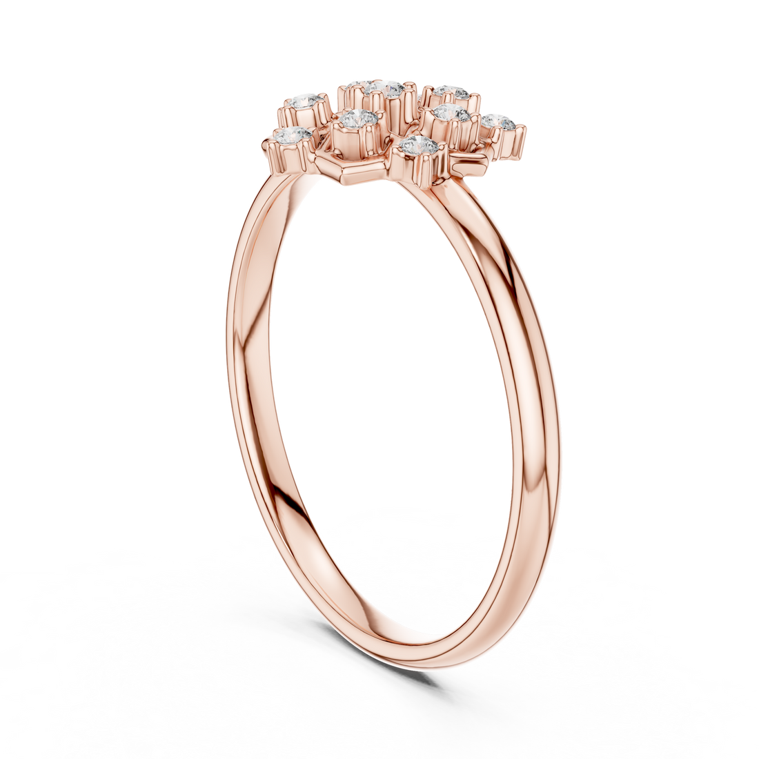 1 (408) - Fashion Round Ring - White Gold