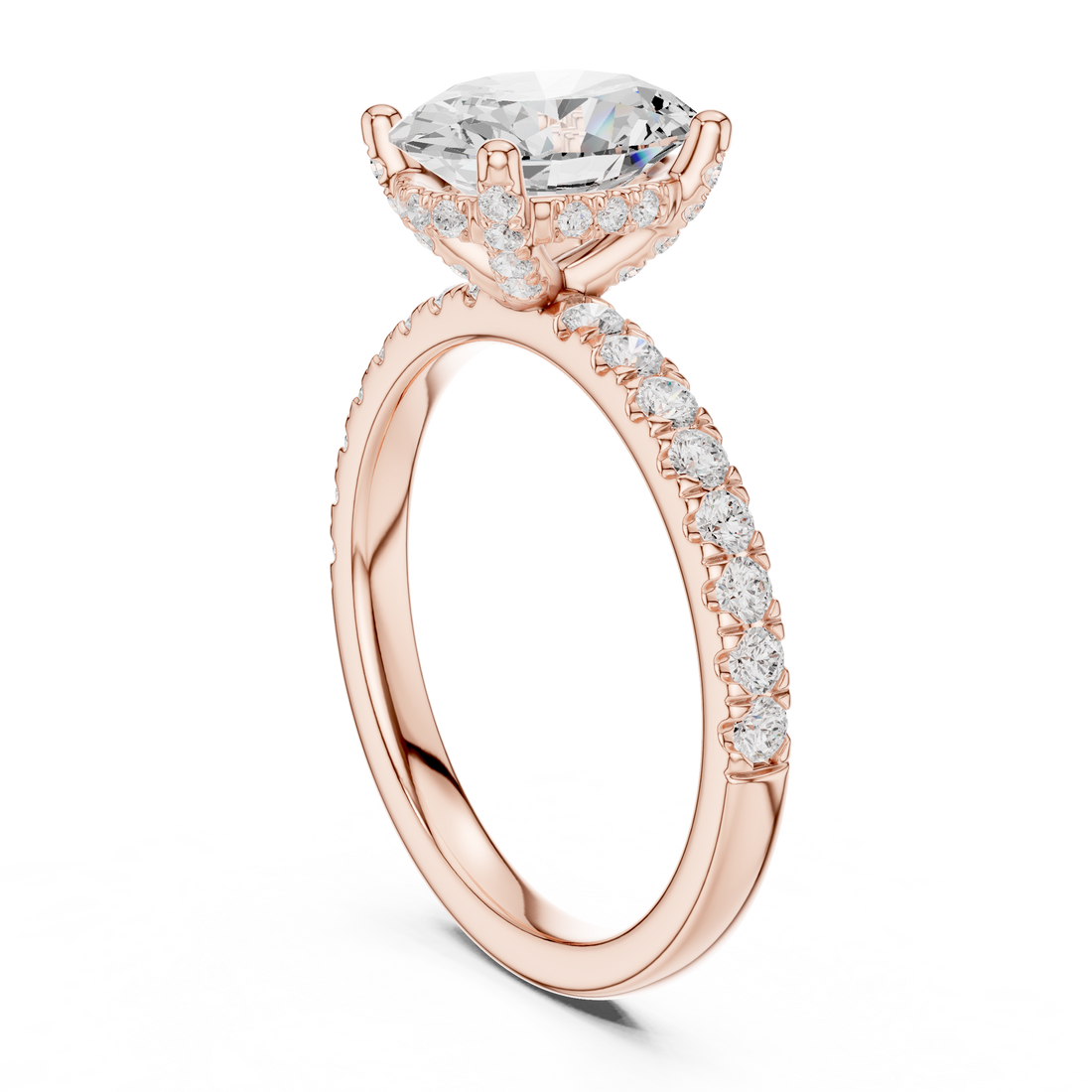 DDLR-851 - Fashion Oval Ring - White Gold