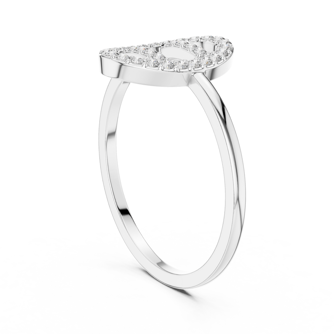 DR-6316 - Fashion None Ring - White Gold
