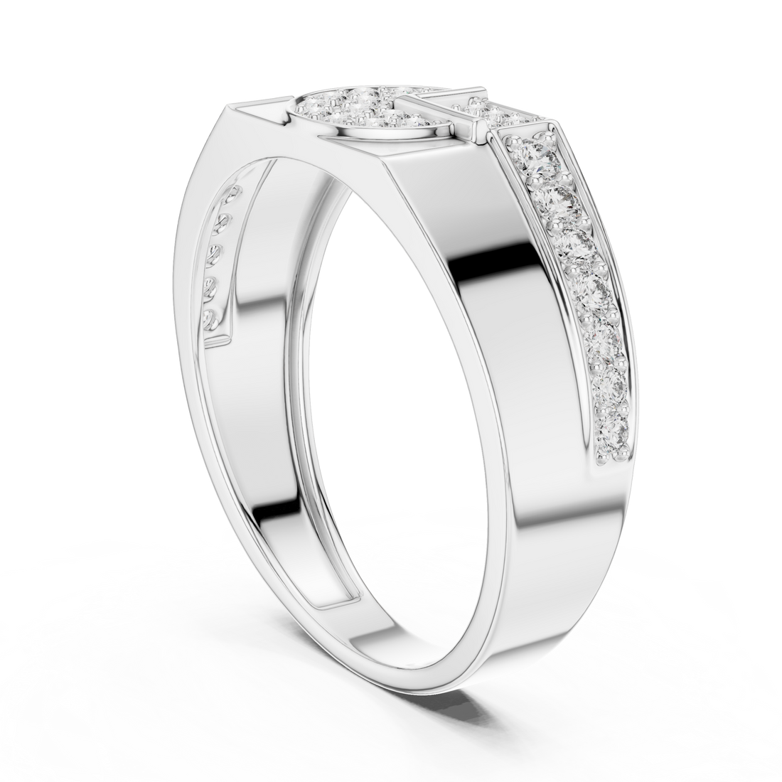 LR-01 (35) - Fashion Round Ring - White Gold