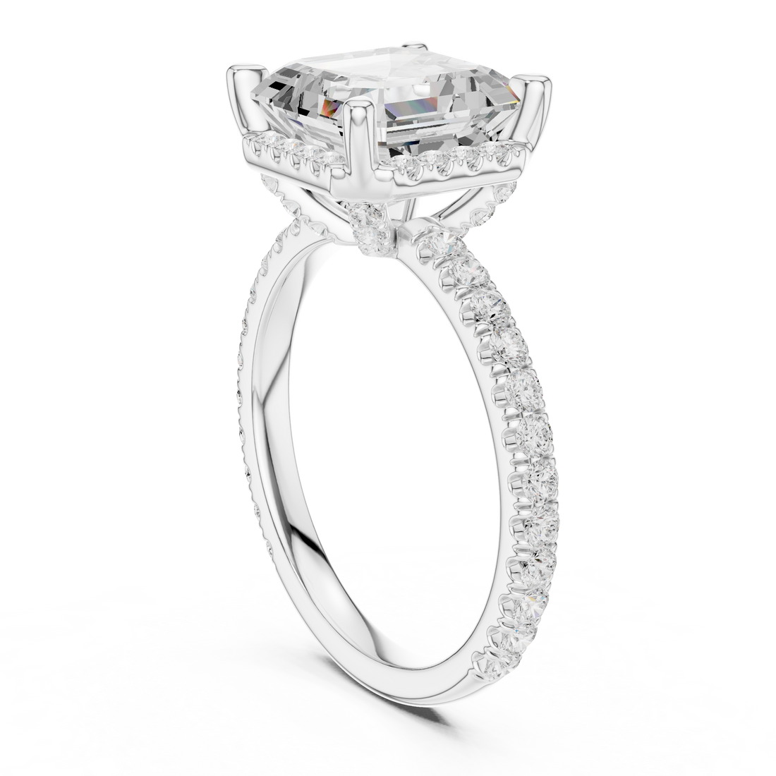 DDLR-172-AC - Solitaire Asscher Ring - White Gold