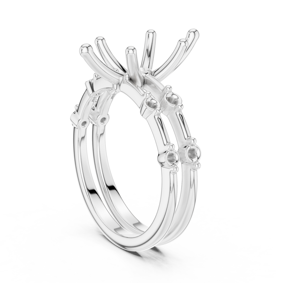 DDLR - 441 - MQ - Split Shank Marquise Ring - White Gold