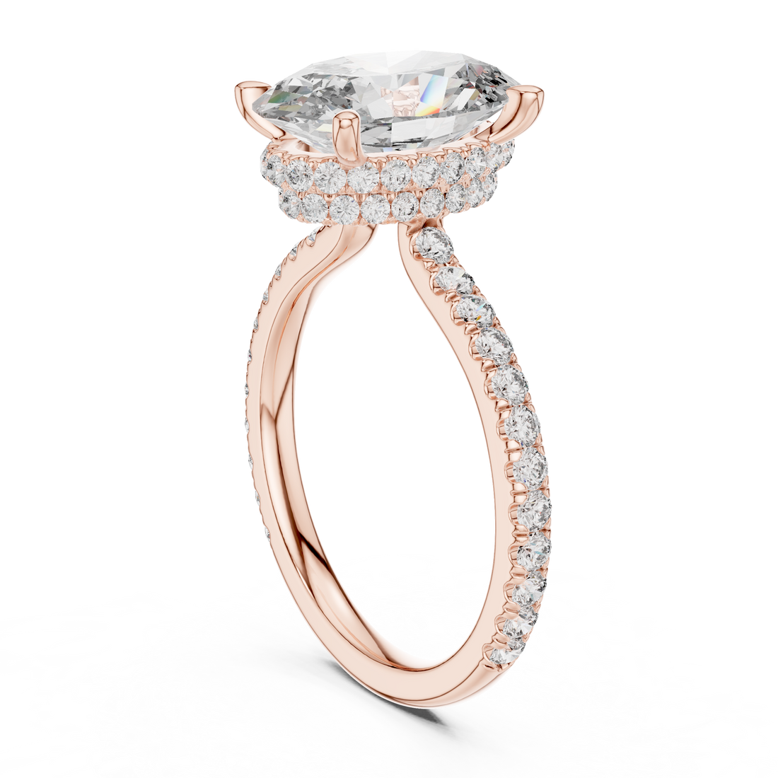 DDLR-171 - Solitaire Oval Ring - White Gold
