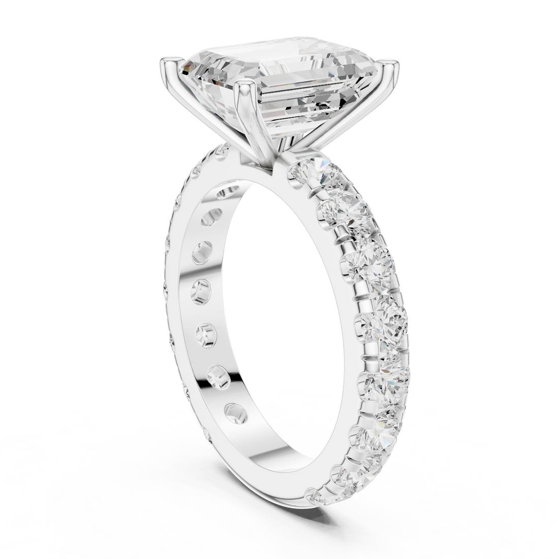 63 EM - Solitaire Emerald Ring - White Gold
