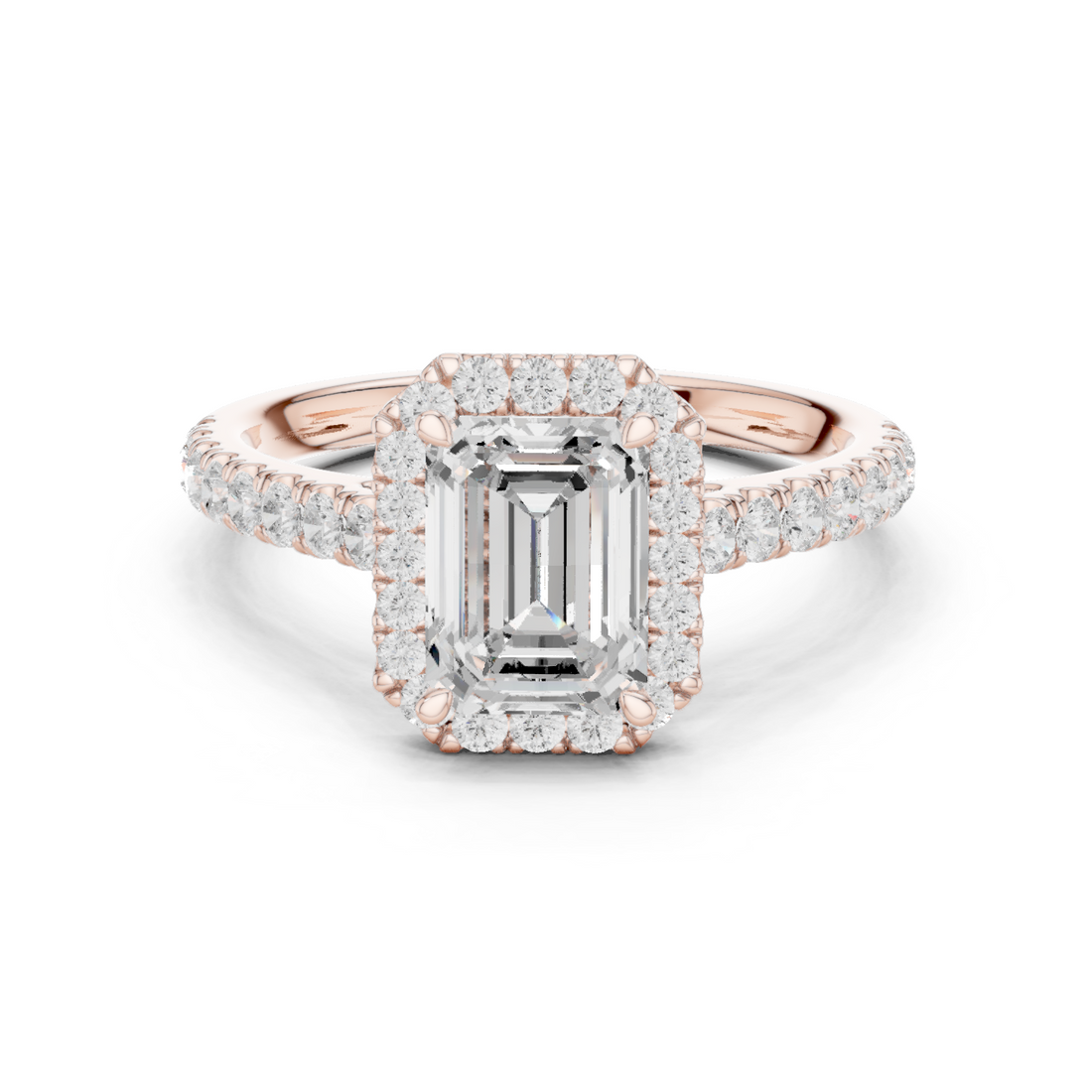 Halo Ring - Emerald | DDLR-118-EM - White Gold