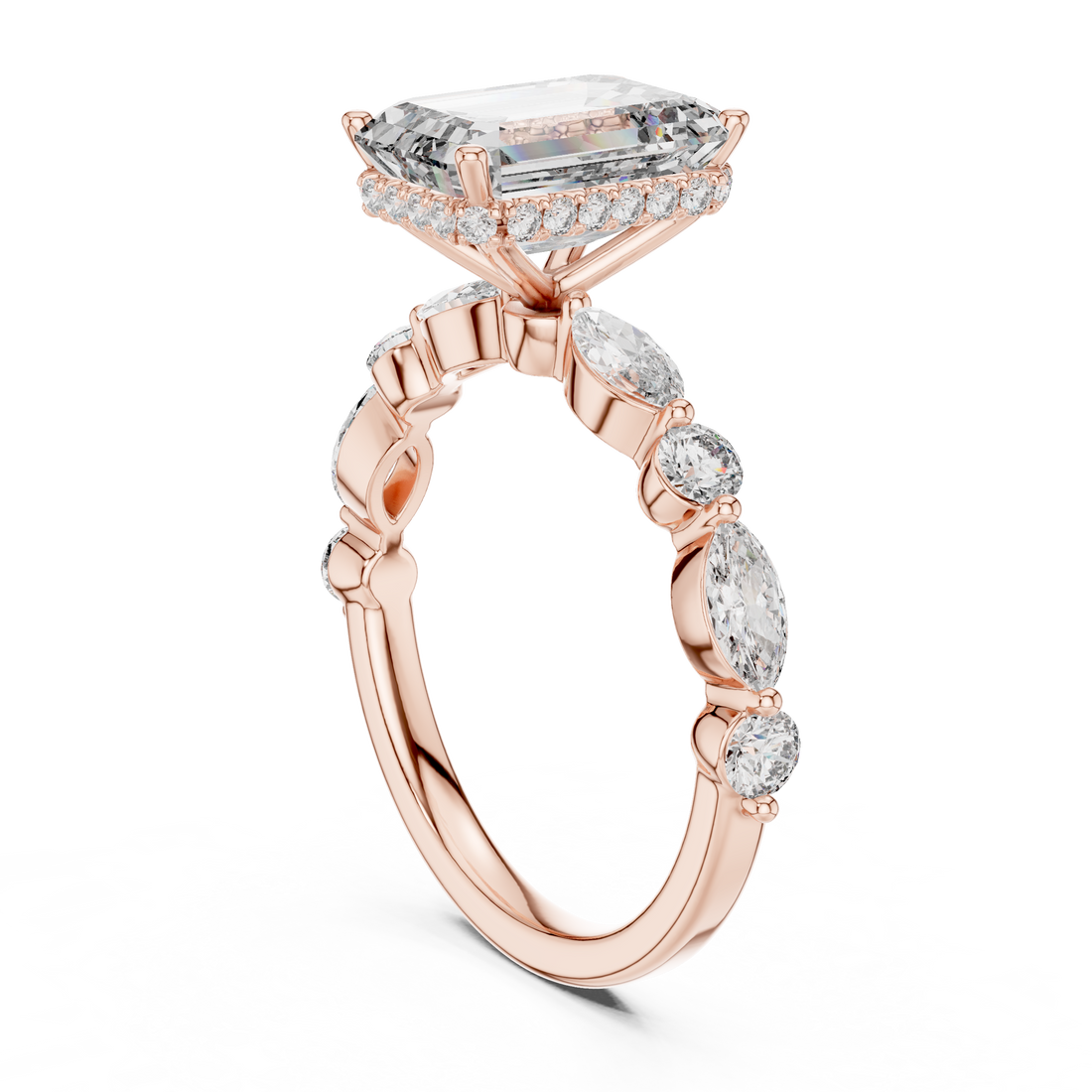 9#10014L_04 - Solitaire Emerald Ring - White Gold