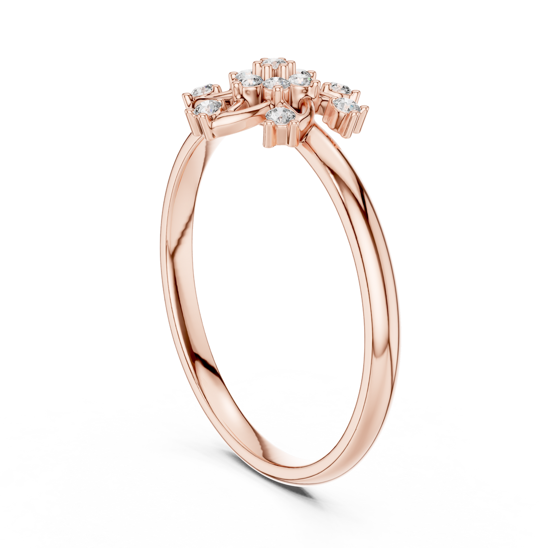 1 (439) - Fashion Round Ring - White Gold