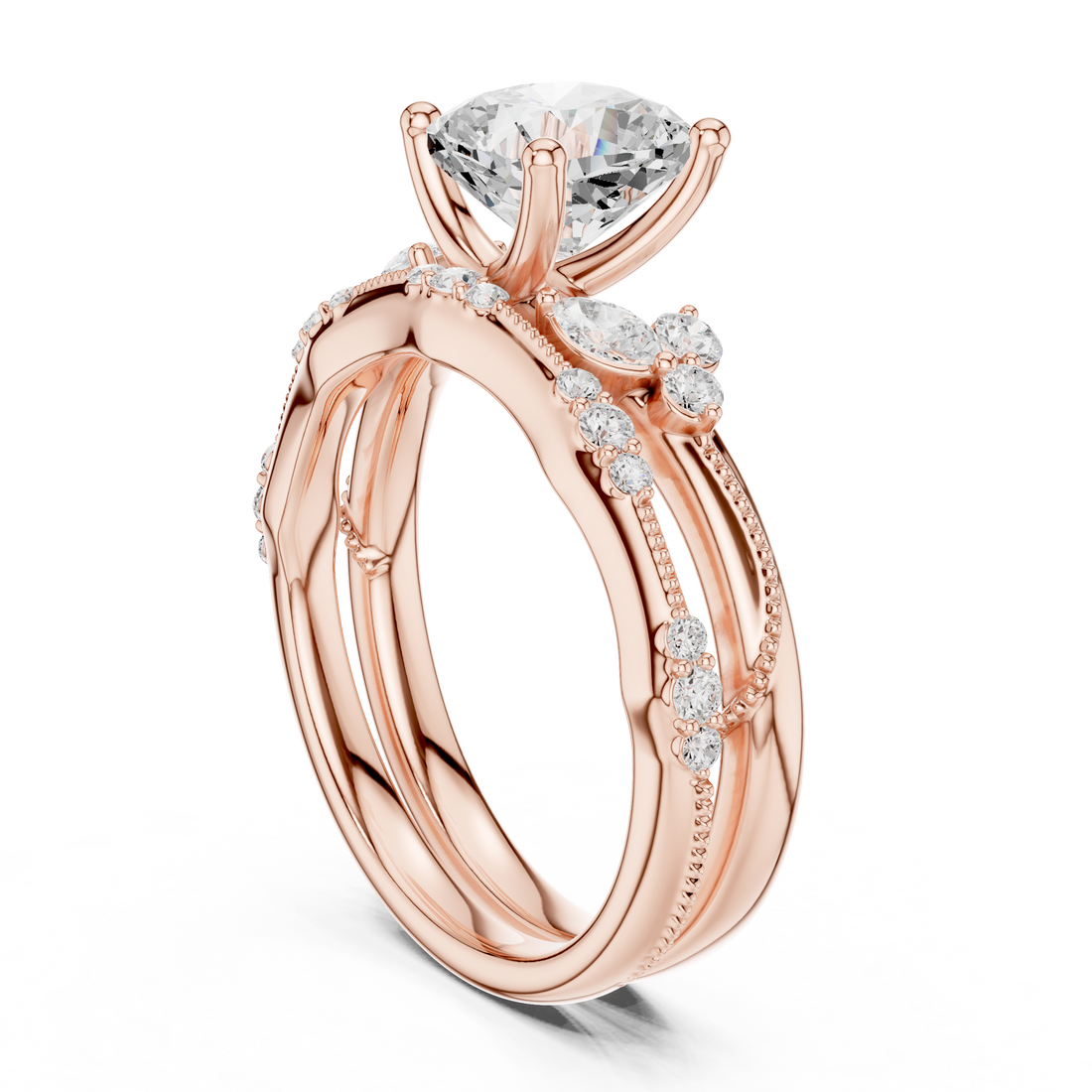 DDLR - 299 - CUSHION - Three Stone Cushion Ring - White Gold
