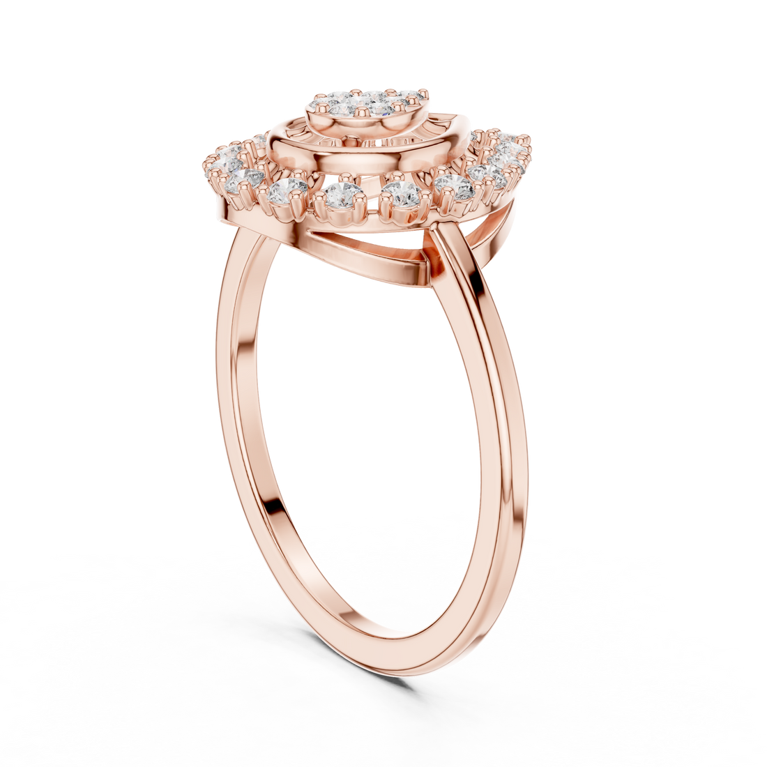 9#10060L - Fashion Pear Ring - White Gold