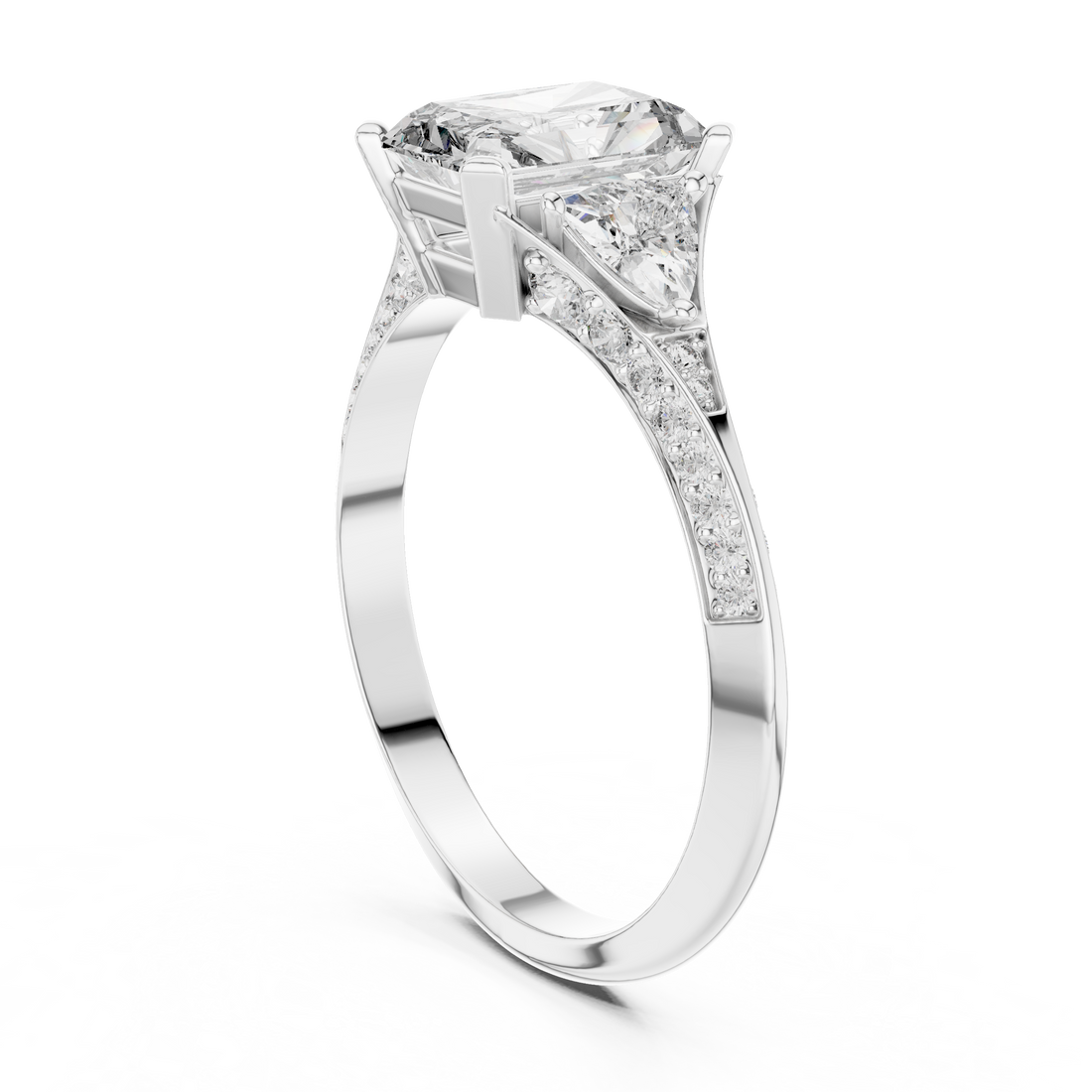 00001L (46) - Fashion Emerald Ring - White Gold