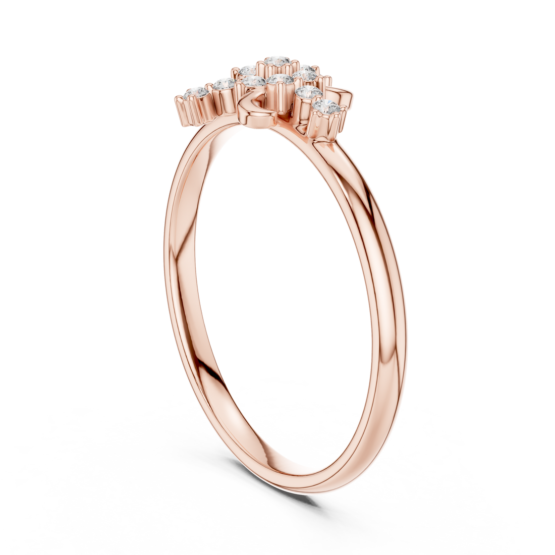 1 (272) - Fashion Round Ring - White Gold