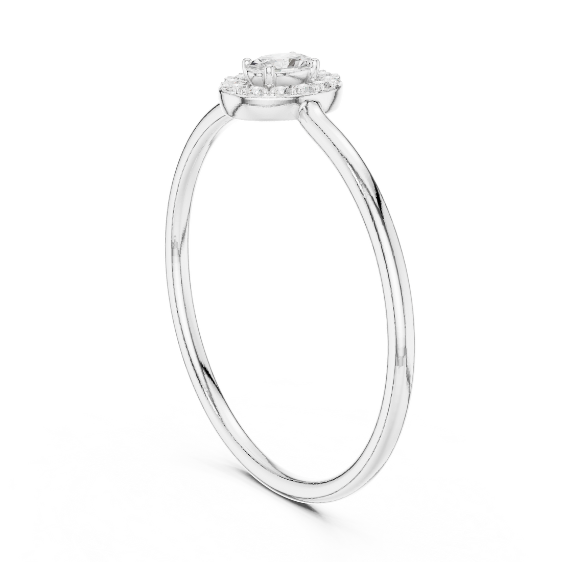HLR-207 - Fashion Oval Ring - White Gold