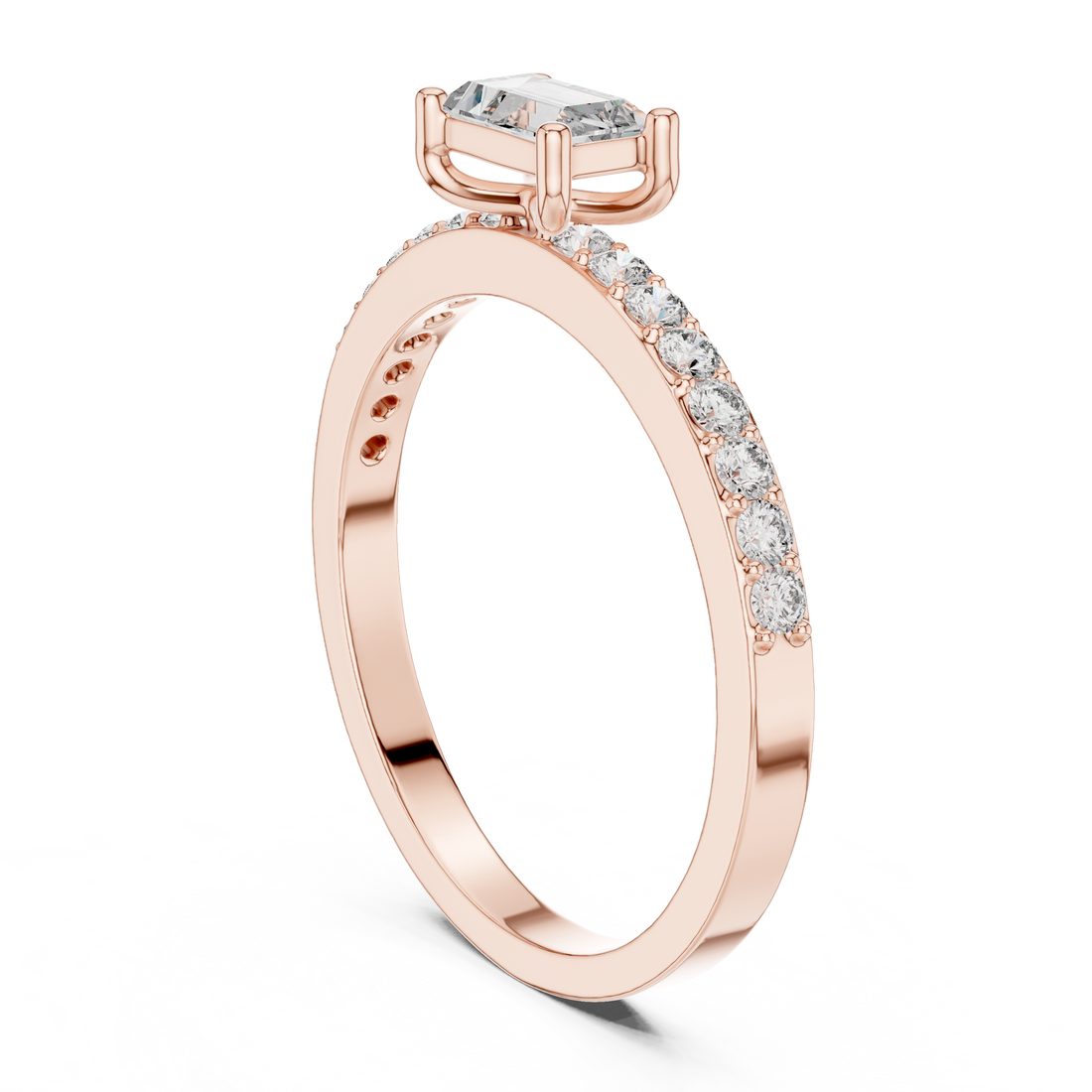 ALR-80 - Solitaire Emerald Ring - White Gold