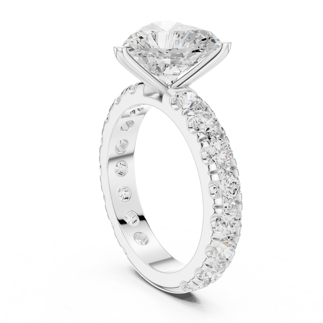 63 HR - Solitaire Heart Ring - White Gold