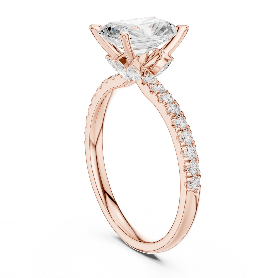 DDLR-256-RA - Solitaire Radiant Ring - White Gold