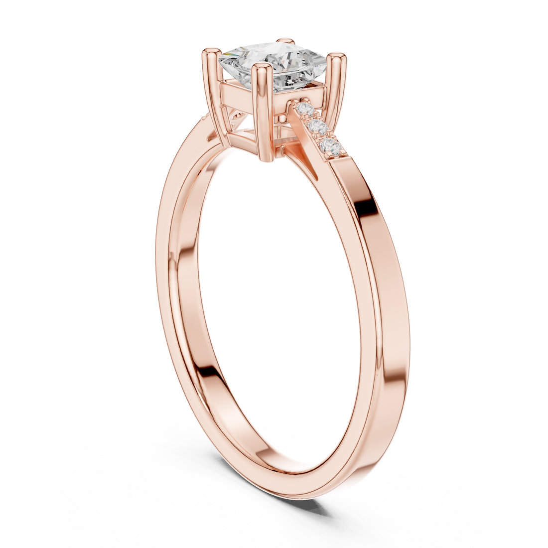 DDLR-491 - Solitaire Princess Ring - White Gold