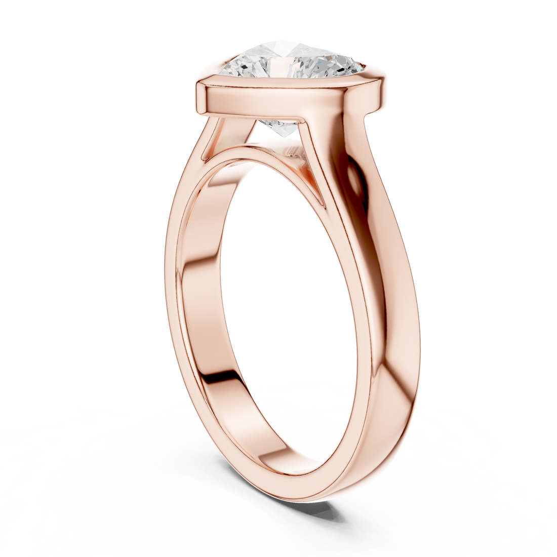 DDLR-092-HR - Solitaire Heart Ring - White Gold