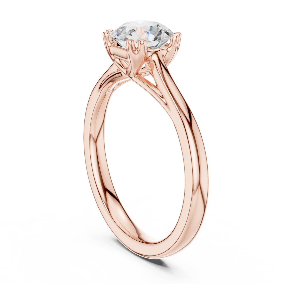 DDLR-549 - Solitaire Round Ring - White Gold