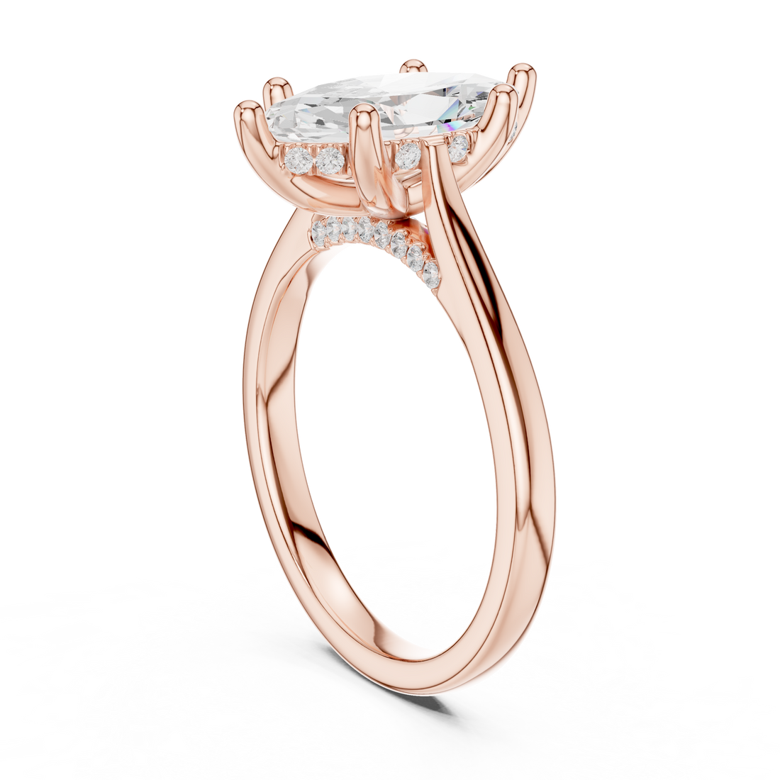 DDLR-163-R00837-MQ - Solitaire Marquise Ring - White Gold