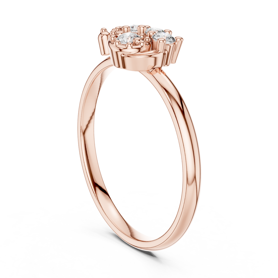 1 (454) - Fashion Round Ring - White Gold