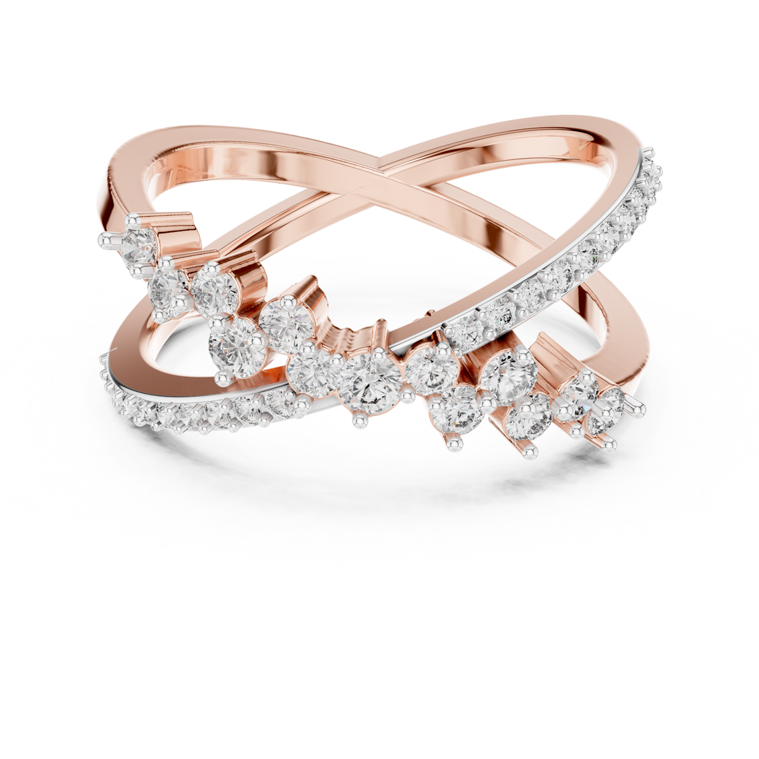 Bypass Ring - Round | 12#10020@L - Rose Gold
